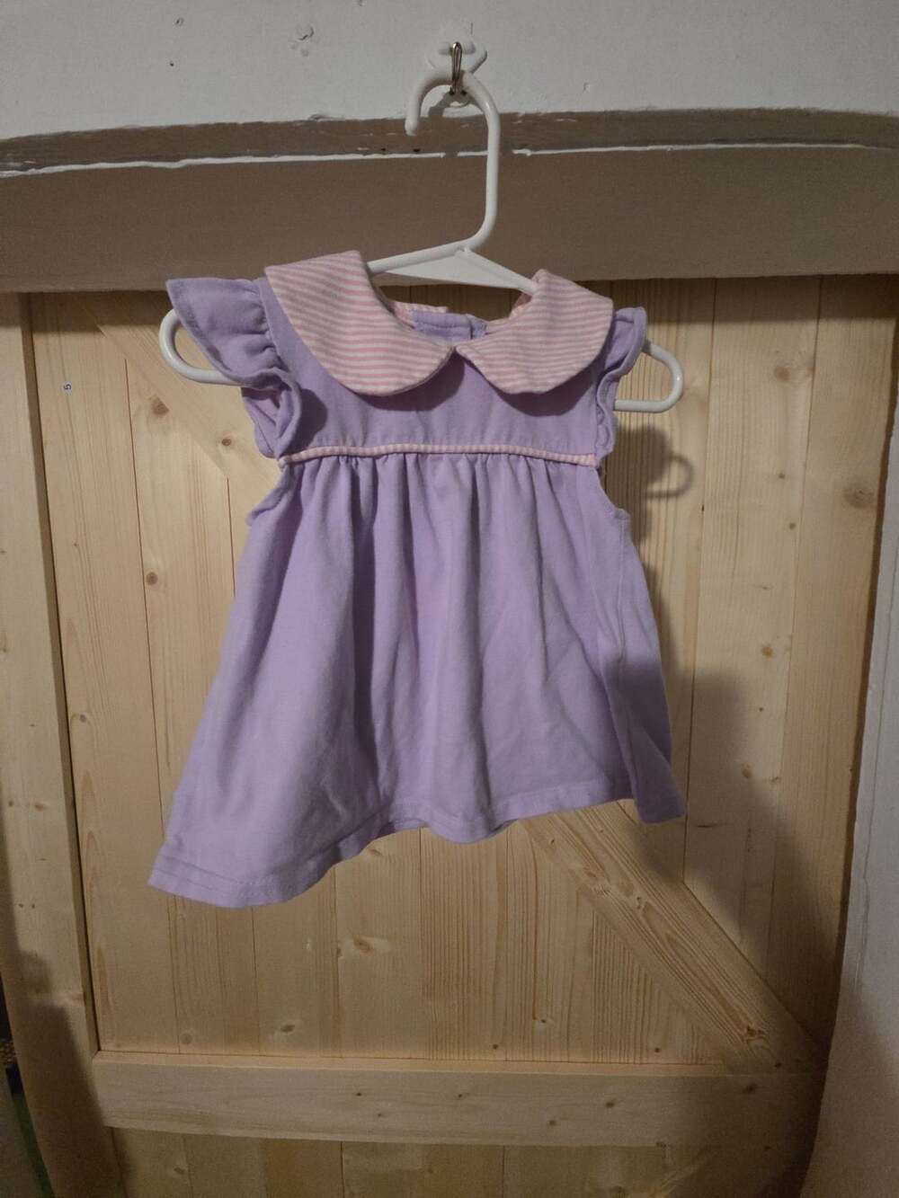 Trotter St Kids Dress Size 12M Purple Stripe